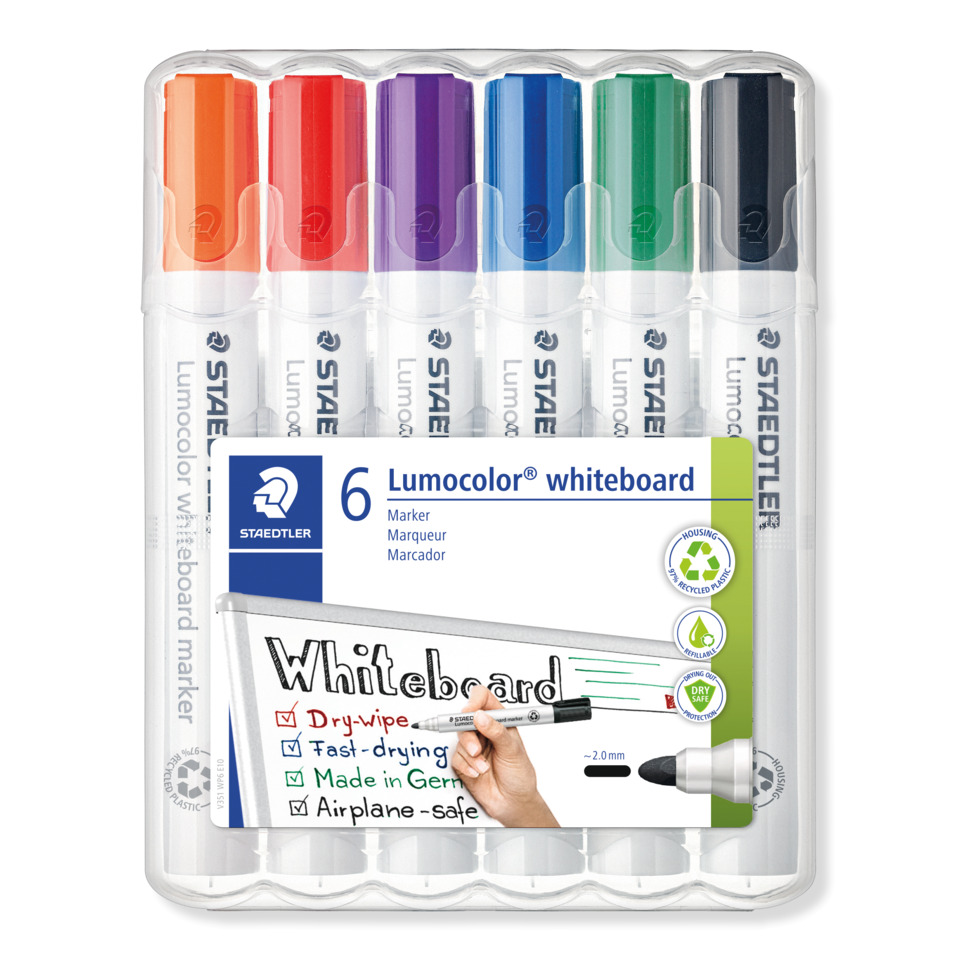 Lumocolor® 351 whiteboard marker - Rundspitze, 6 Farben sortiert