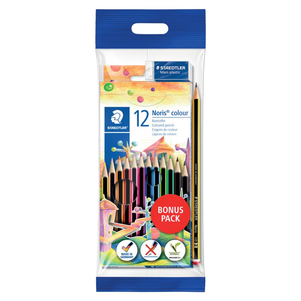 Farbstift Noris® Promotion Set - 12 Farbstifte + Radierer und Bleistift