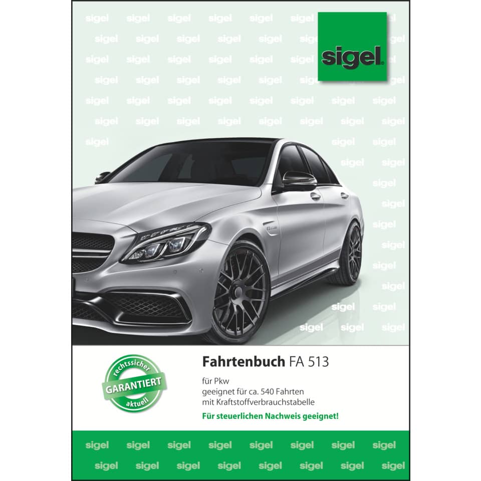 Fahrtenbuch für Pkw - mit Klammerheftung, A5, 32 Blatt