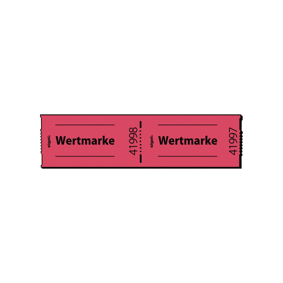 Gutscheinmarken-Rollen »Wertmarke« - rot, fortlaufend nummeriert, 60x30 mm, 500 Stück