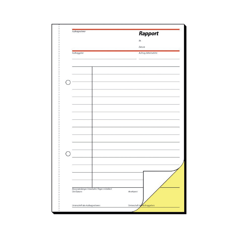 Rapporte - A5, 1. und 2. Blatt bedruckt, SD, MP, 2 x 40 Blatt