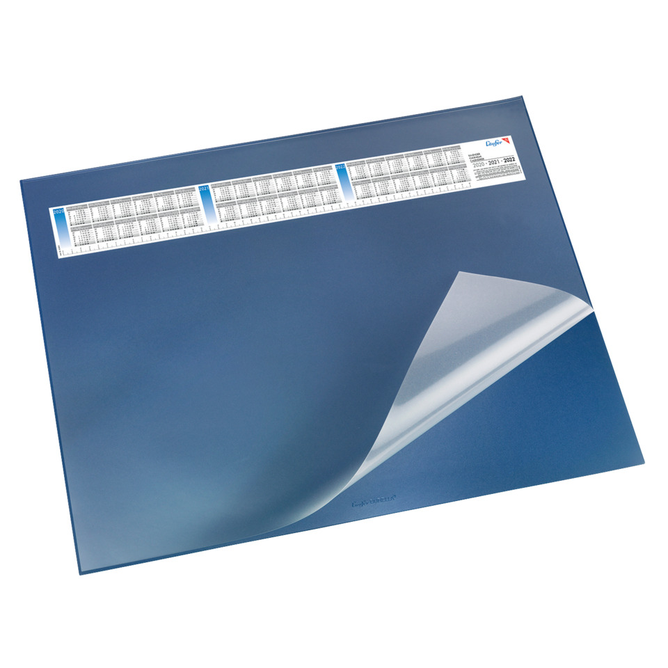 Schreibunterlage DURELLA DS - mit Vollsichtauflage, Kalender, 65 x 52 cm, blau