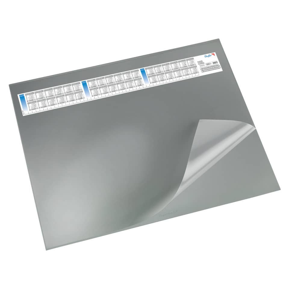 Schreibunterlage DURELLA DS - mit Vollsichtauflage, Kalender, 65 x 52 cm, grau