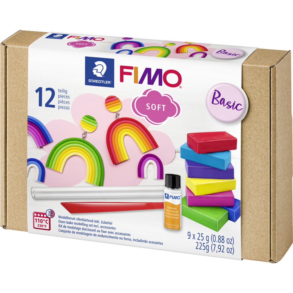Modelliermasse FIMO® soft Basis-Set - Kunststoff, 9 x 25 g, sortiert