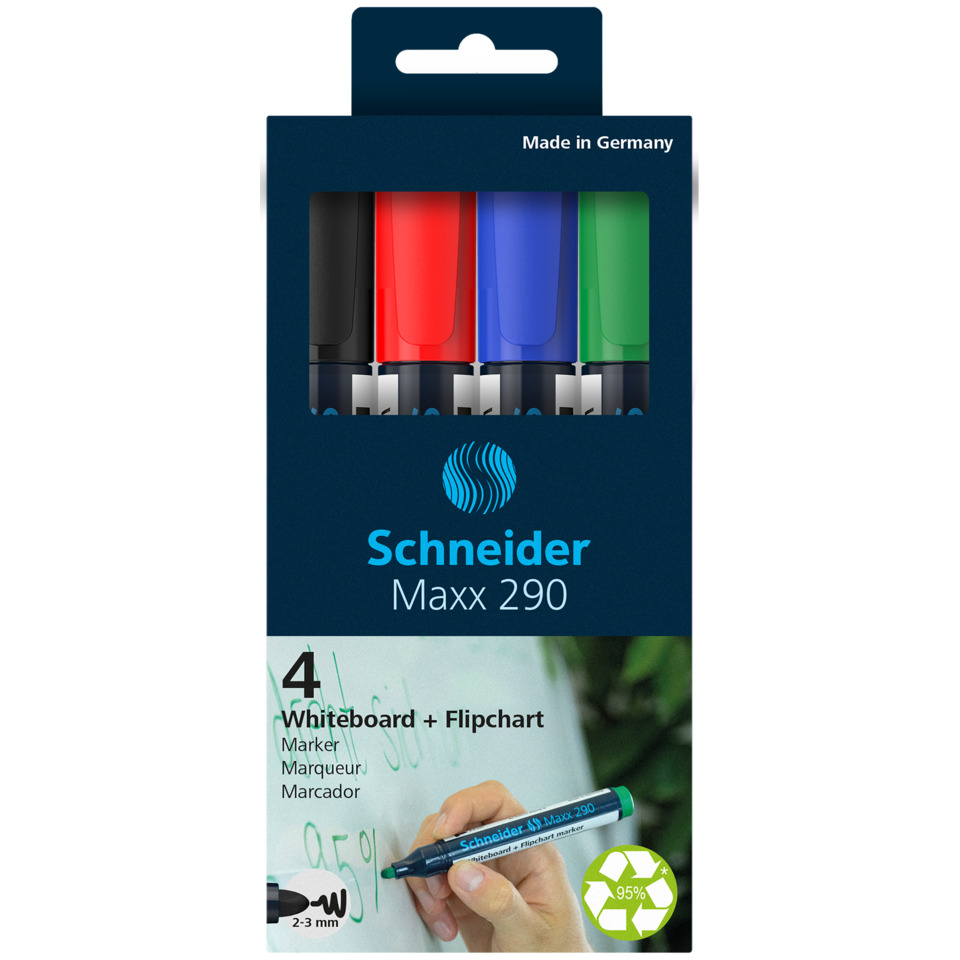 Board-Marker Maxx 290 - 2-3 mm, 4er Etui sortiert
