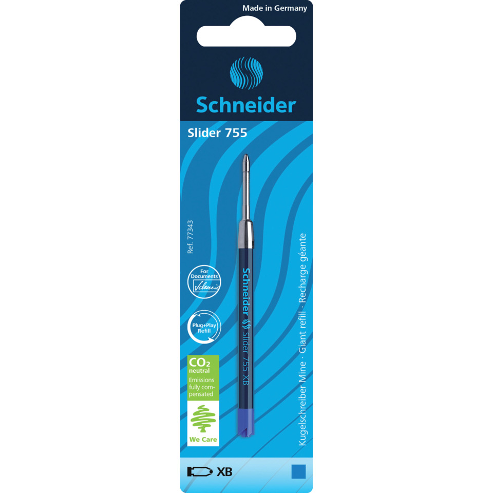 Kugelschreibermine Slider 755, dokumentenecht, XB, blau