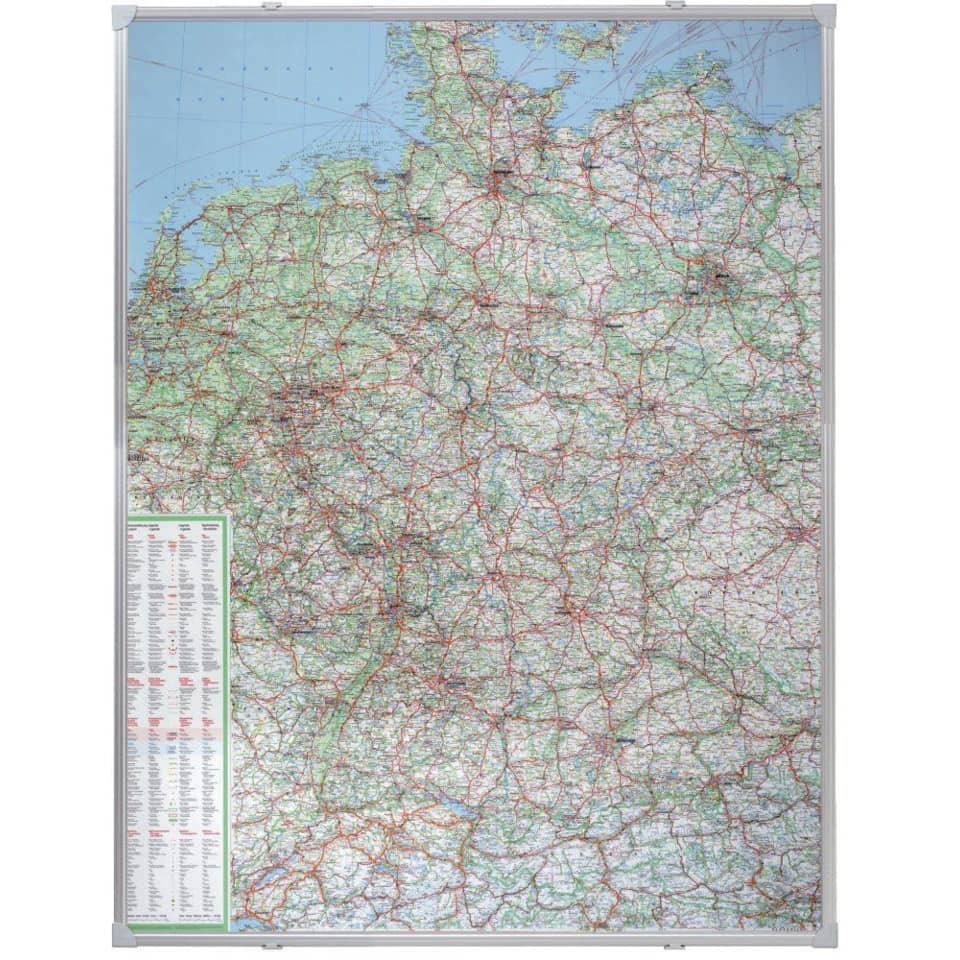 Kartentafel Straßenkarte - 100 x 135 cm, beschreibbar, pinnbar