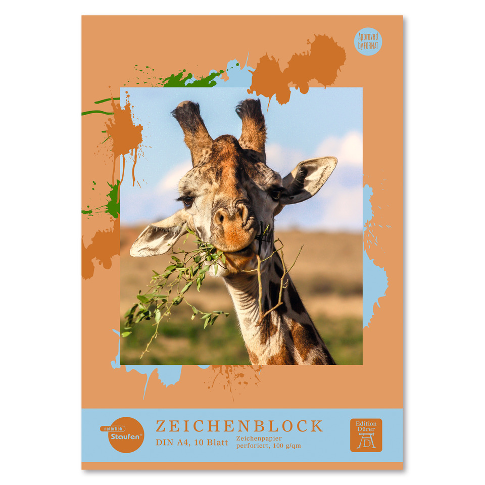 Zeichenblock perforiert - A4, 10 Blatt, 100 g/qm, sortiert