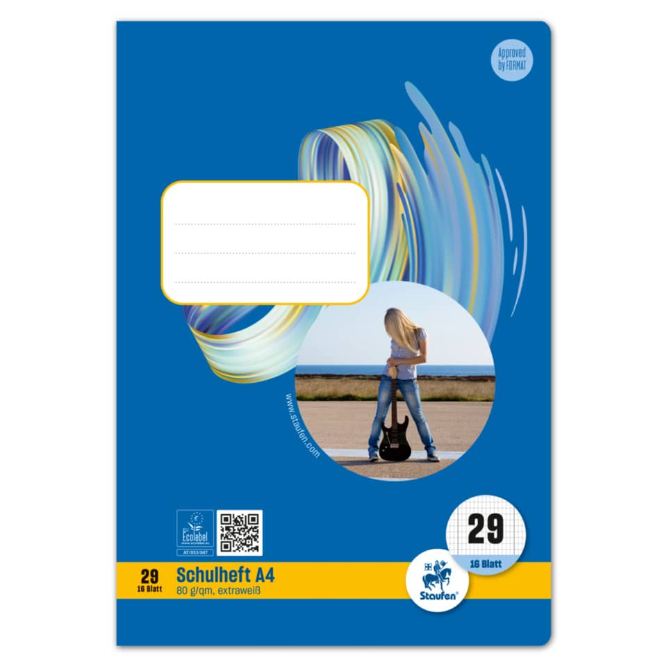 Heft LIN37 - A4 16 Blatt 80g/qm 9mm liniert perforiert gelocht