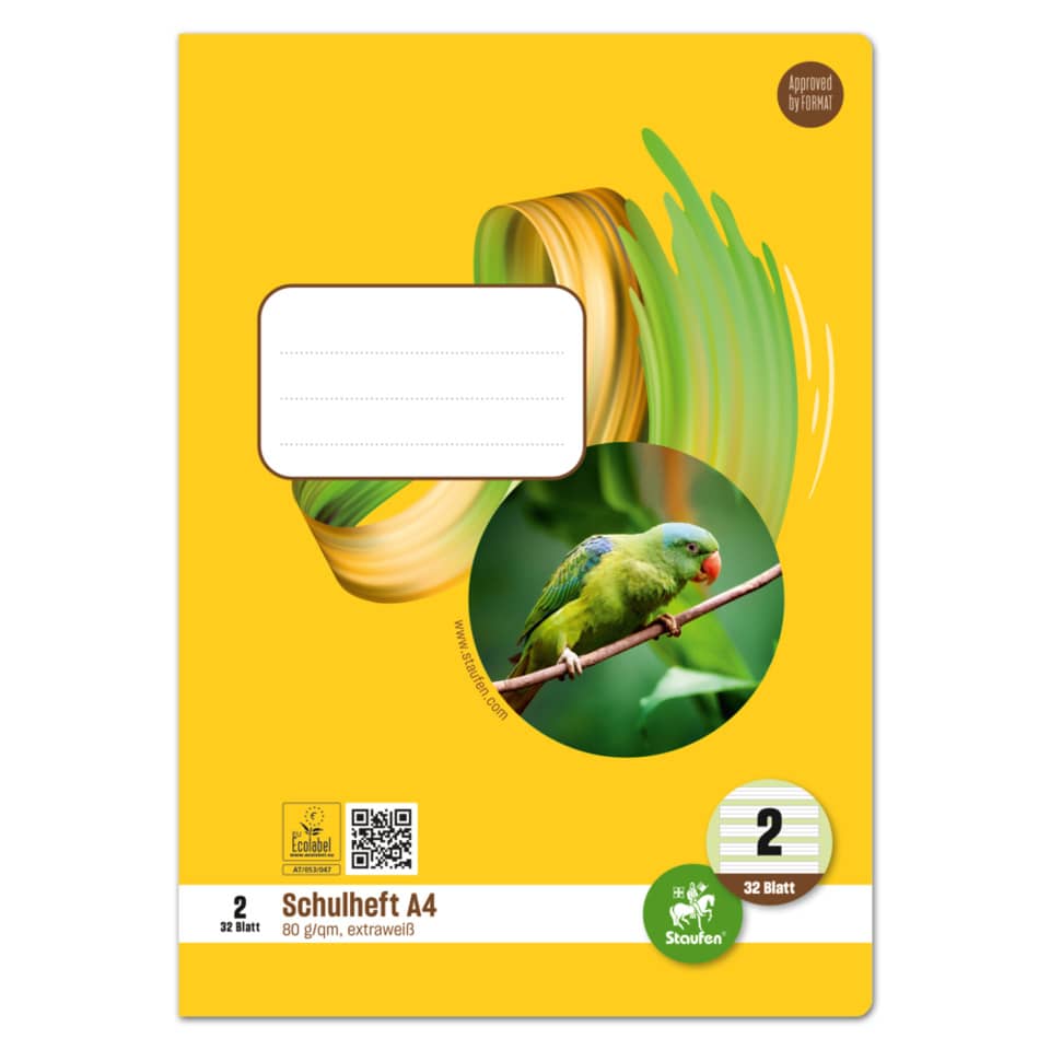 Heft LIN2 - A4, 32 Blatt, 80 g/qm, liniert