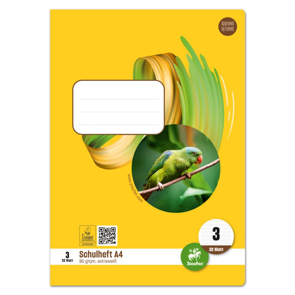 Heft LIN3 - A4 32 Blatt 80g/qm 9mm liniert