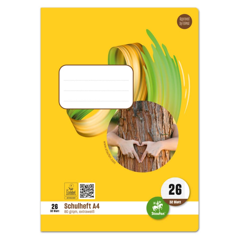 Heft LIN28 - A4 32 Blatt 80g/qm  5 mm kariert mit Rand