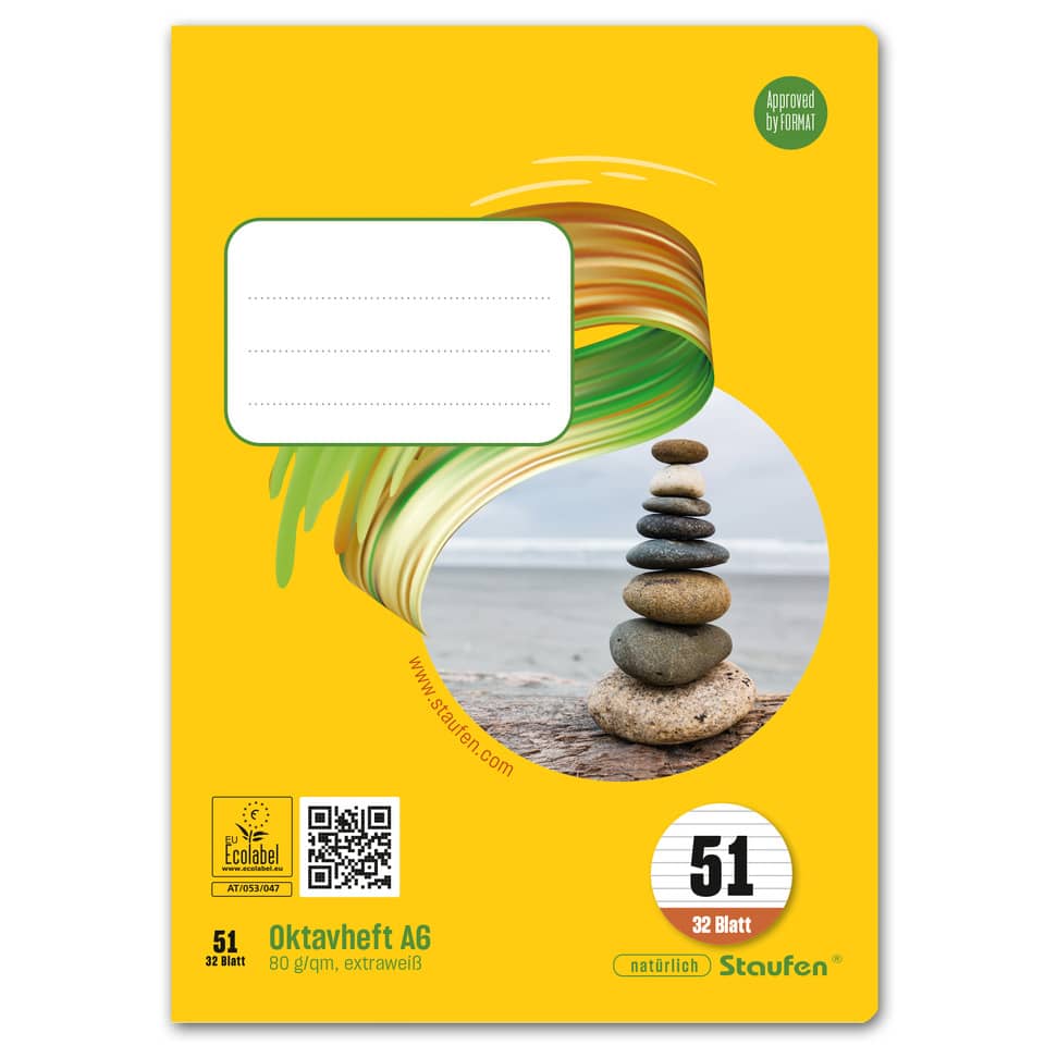Oktavheft LIN51 - A6, 32 Blatt, 80 g/qm, 7 mm liniert