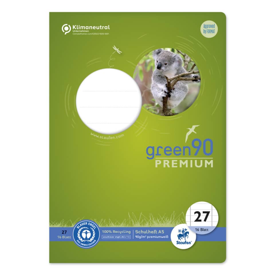 Heft LIN27 - A5, 16 Blatt, 90 g/qm, liniert mit Randlinien