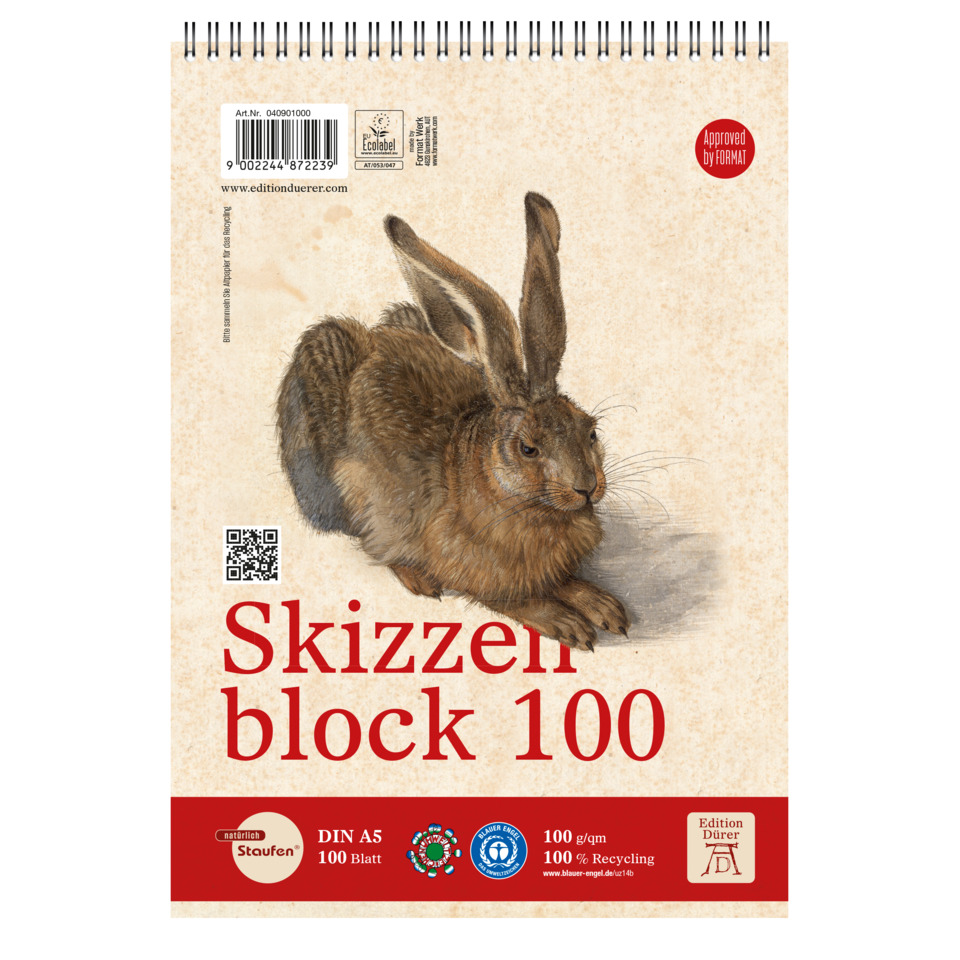 Skizzenblock - A5, 100 g/qm, 100 Blatt