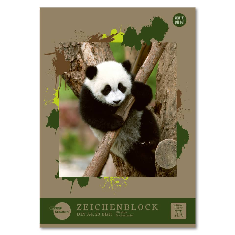 Zeichenblock geleimt - A4, 20 Blatt, 120g/qm, sortiert