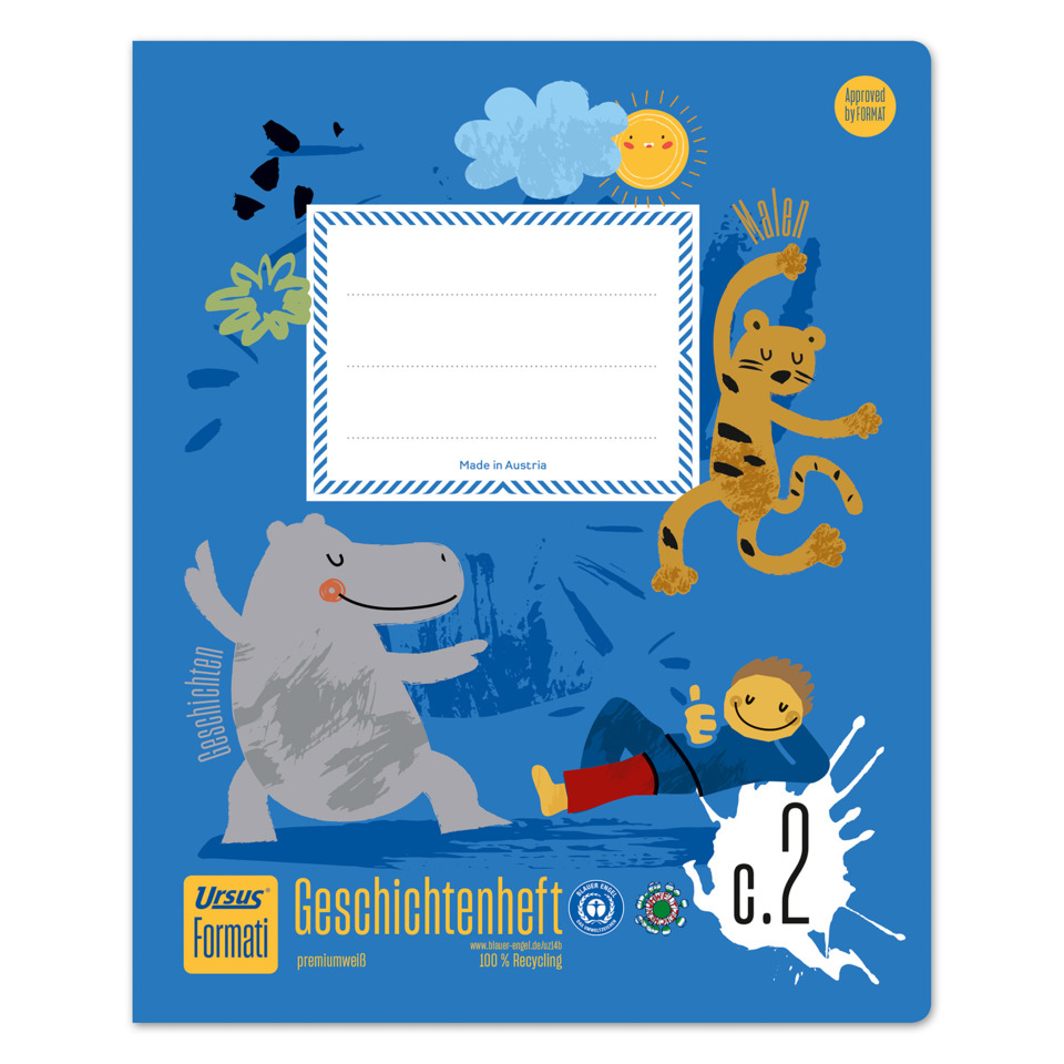 Creativheft Quart C.2 - 20 Blatt 100g/qm Zeichnen + 10mm liniert