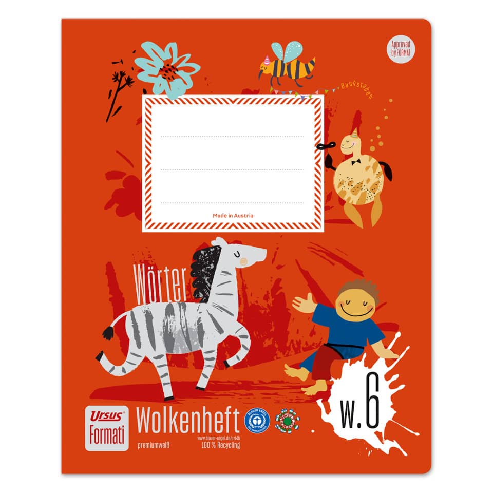 Creativheft Quart W.6 - 20 Blatt 80g/qm Wolkenfelder + 10mm liniert