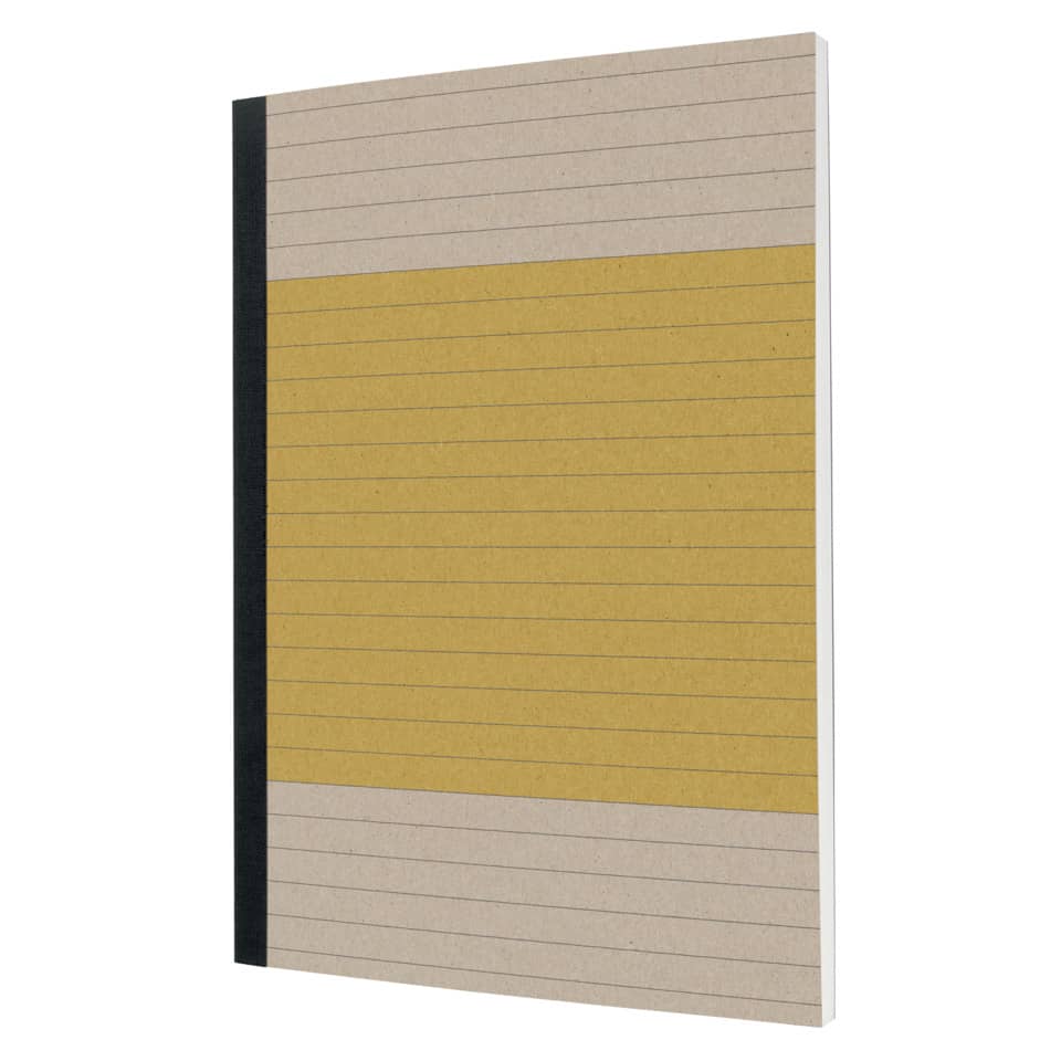 Notizbuch Recycling, A5, 80g/m², 100 Blatt, Softcover, liniert, leuchtgelb