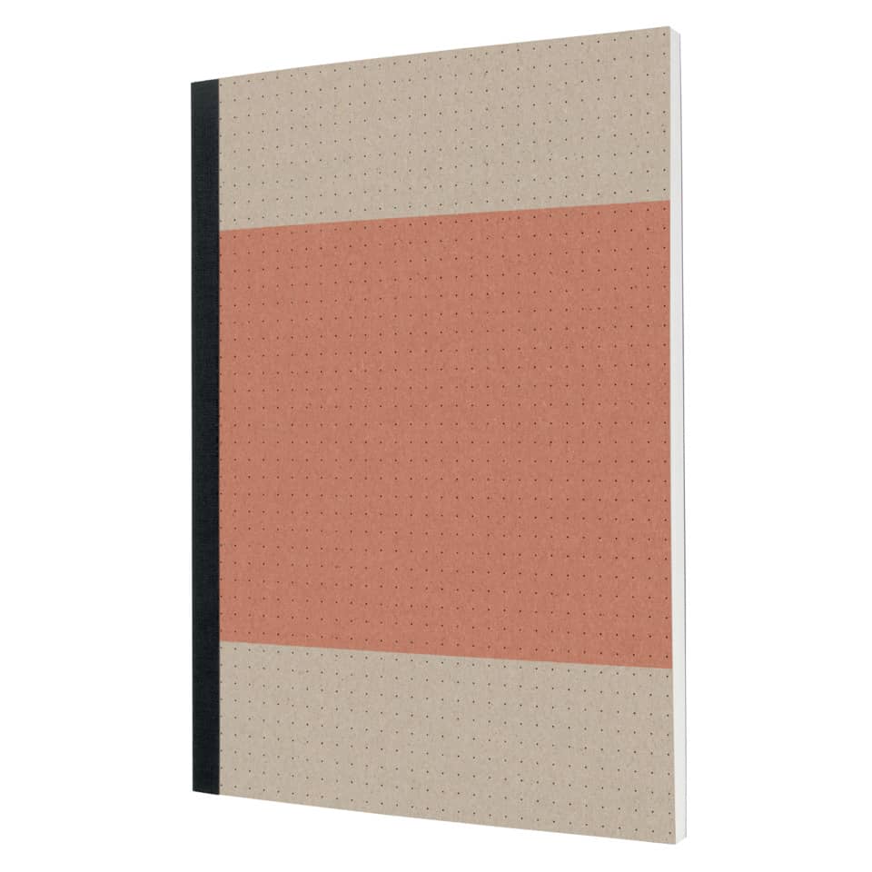 Notizbuch Recycling, A5,80g/m², 100 Blatt, Softcover, punktiert, koralle