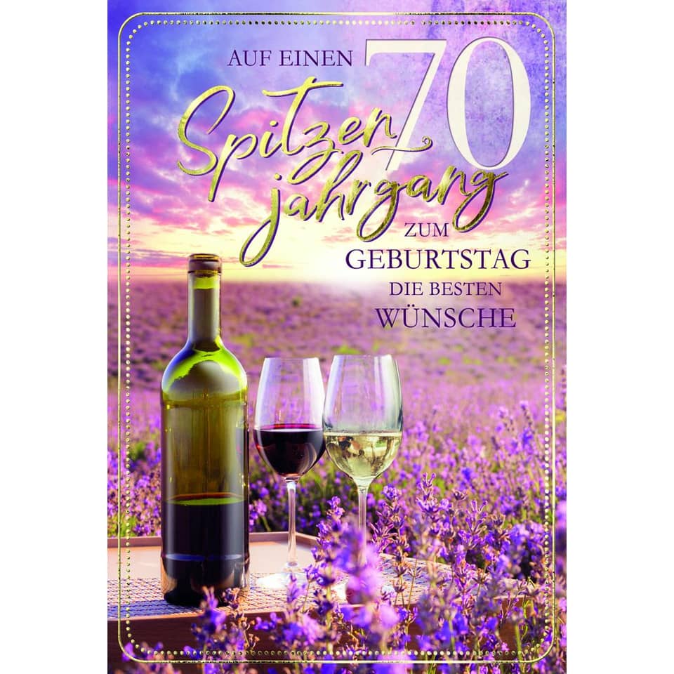 Geburtstagskarte Zahl 70 - inkl. Umschlag