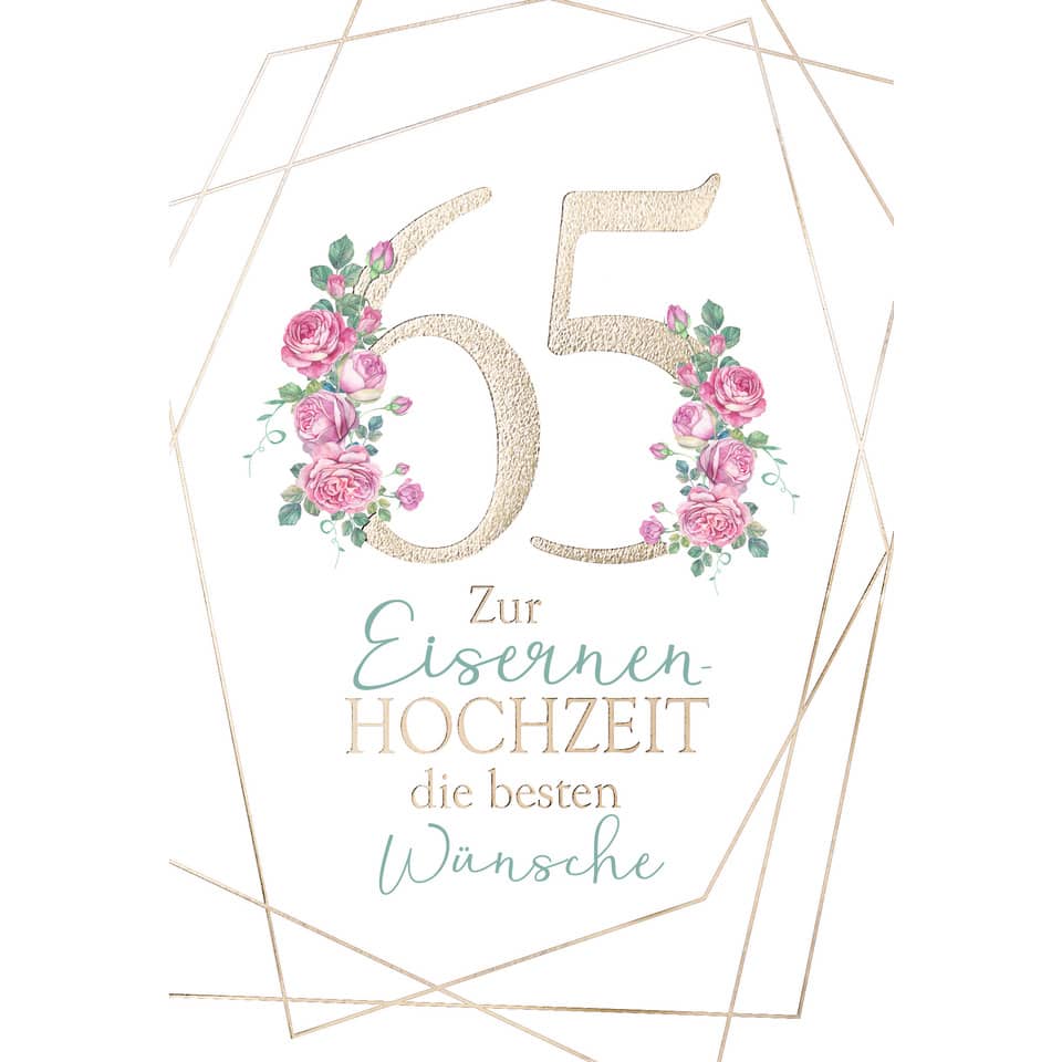 Eiserne Hochzeitskarte geprägt - inkl. Umschlag