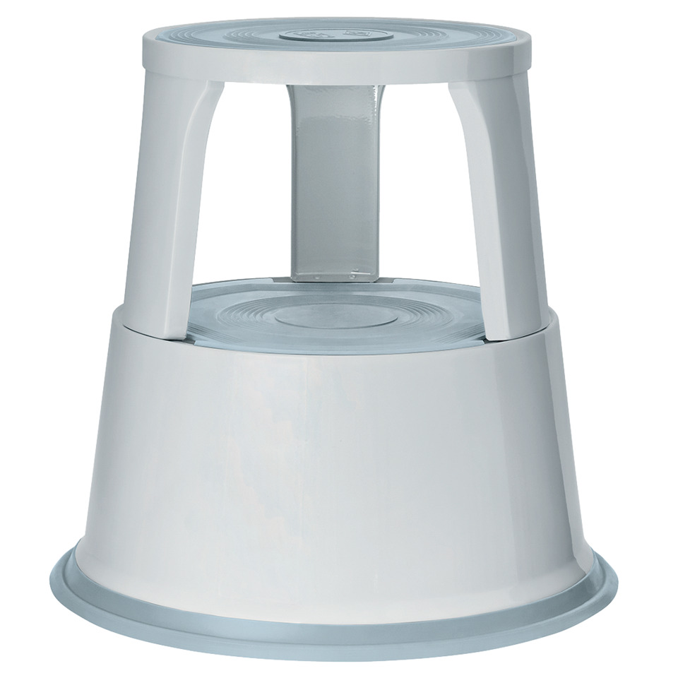 Rollhocker Metall lichtgrau