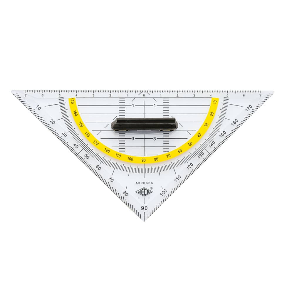 Geometrie-Dreieck mit Griff, klein 160 mm