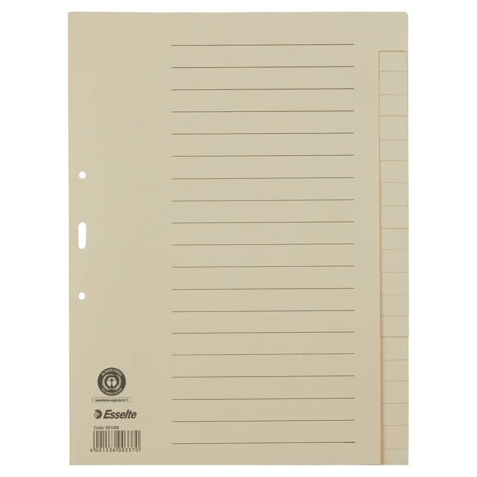 Register - blanko, A4, Papier, 20 Blatt, chamois