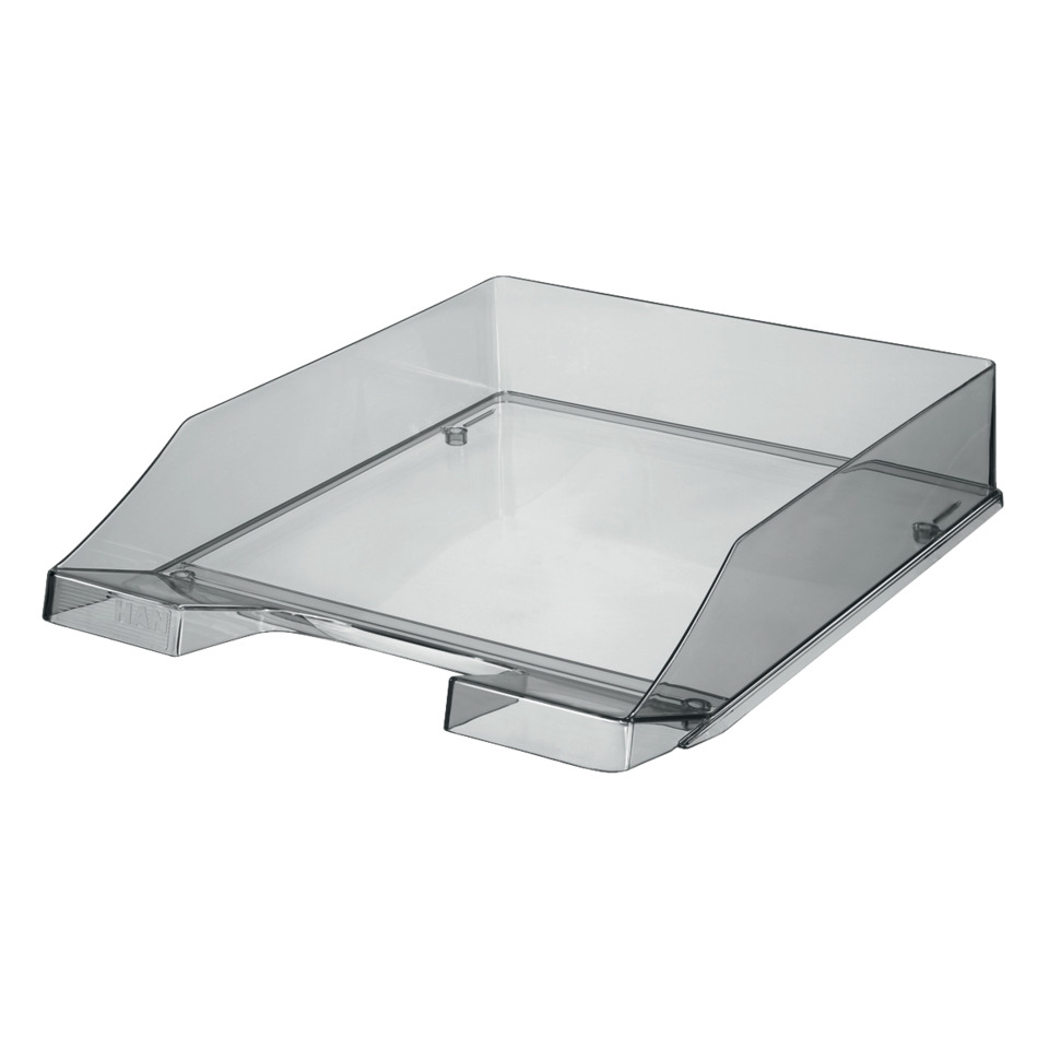 Briefkorb KLASSIK A4, grau-transparent