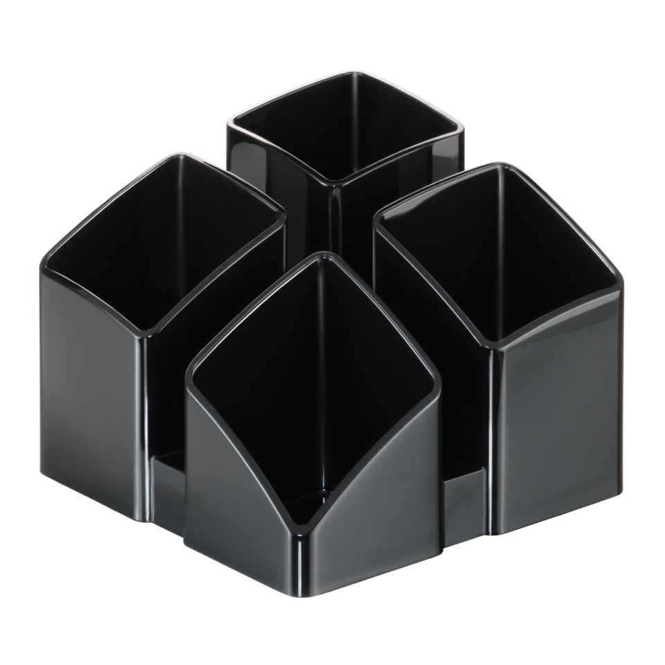 Schreibtisch-Köcher SCALA - 4 Fächern, schwarz