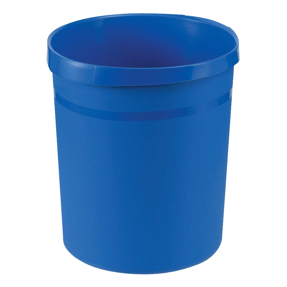 Papierkorb GRIP - 18 Liter, rund, 2 Griffmulden, extra stabil, blau