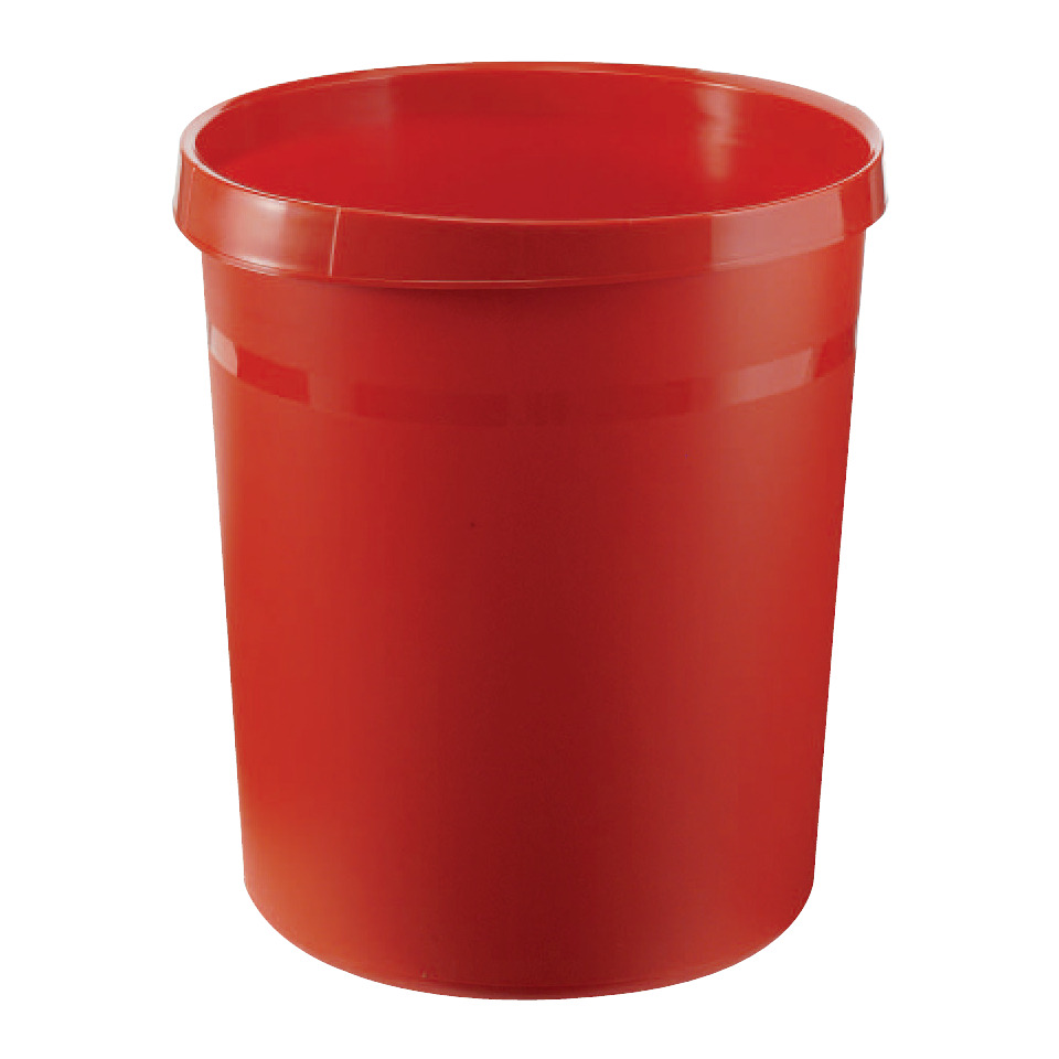Papierkorb GRIP - 18 Liter, rund, 2 Griffmulden, extra stabil, rot