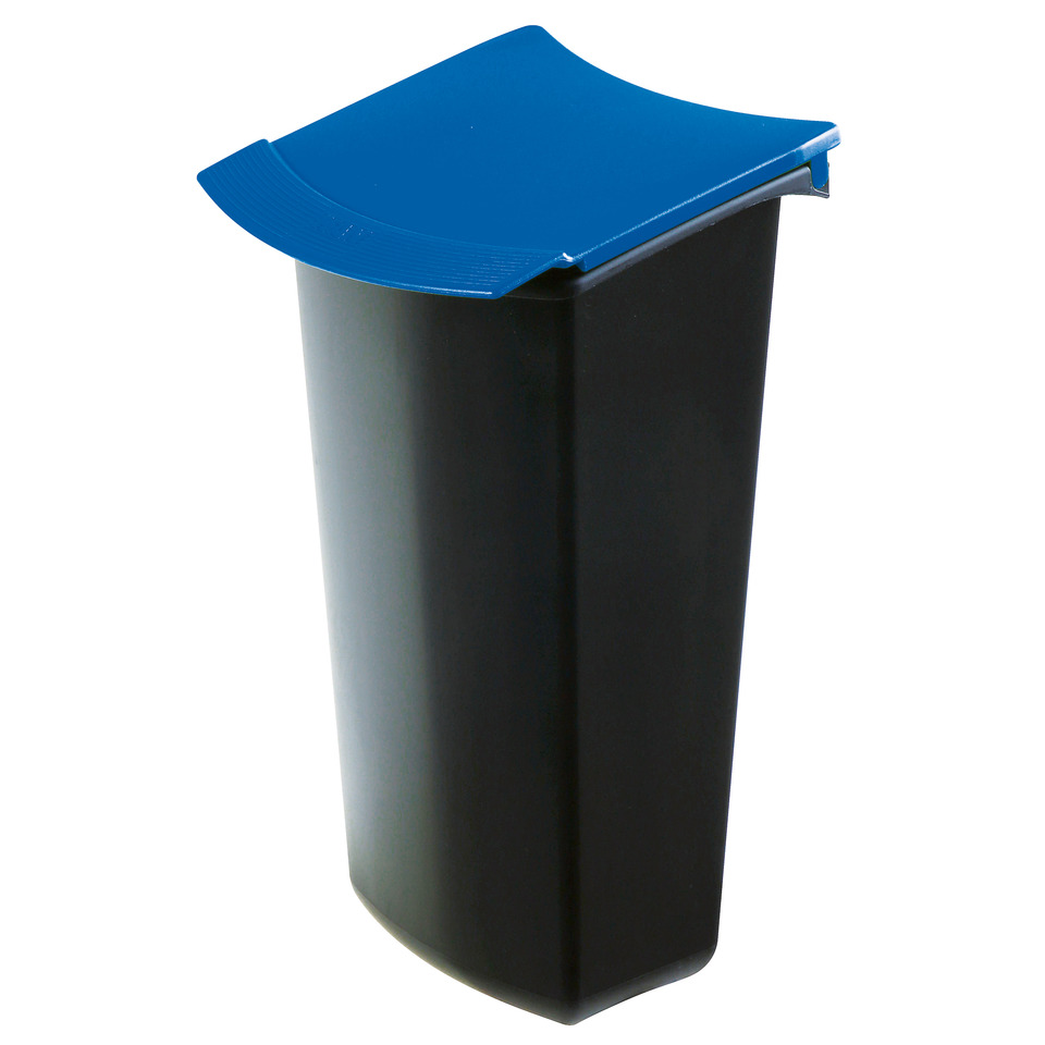 Abfalleinsatz MONDO mit Deckel, 3 Liter, schwarz-blau