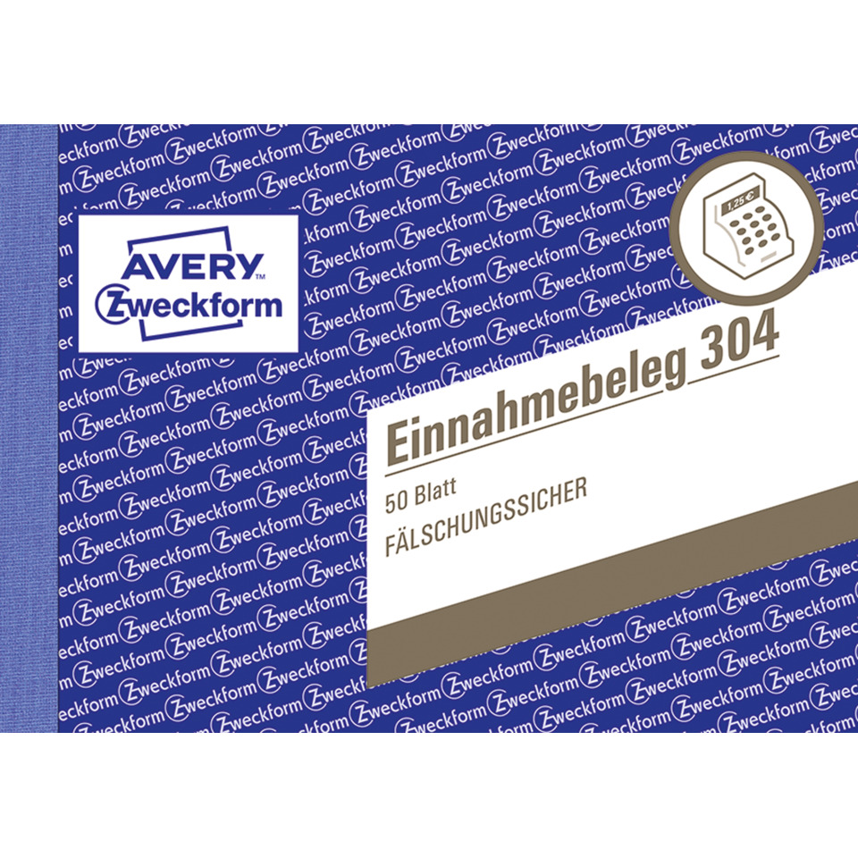 304 Einnahmebeleg, DIN A6 quer, fälschungssicher, 50 Blatt, grün