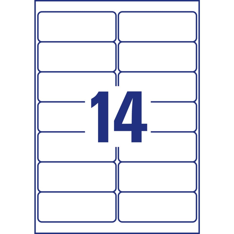 J8163-25 Adress-Etiketten (A4, Papier matt, 350 Stück, 99,1 x 38,1 mm) 25 Blatt weiß