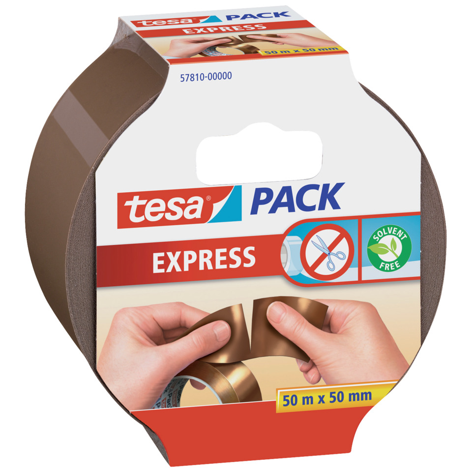 Verpackungsklebeband tesapack® Express, PP, 50 m x 50 mm,braun