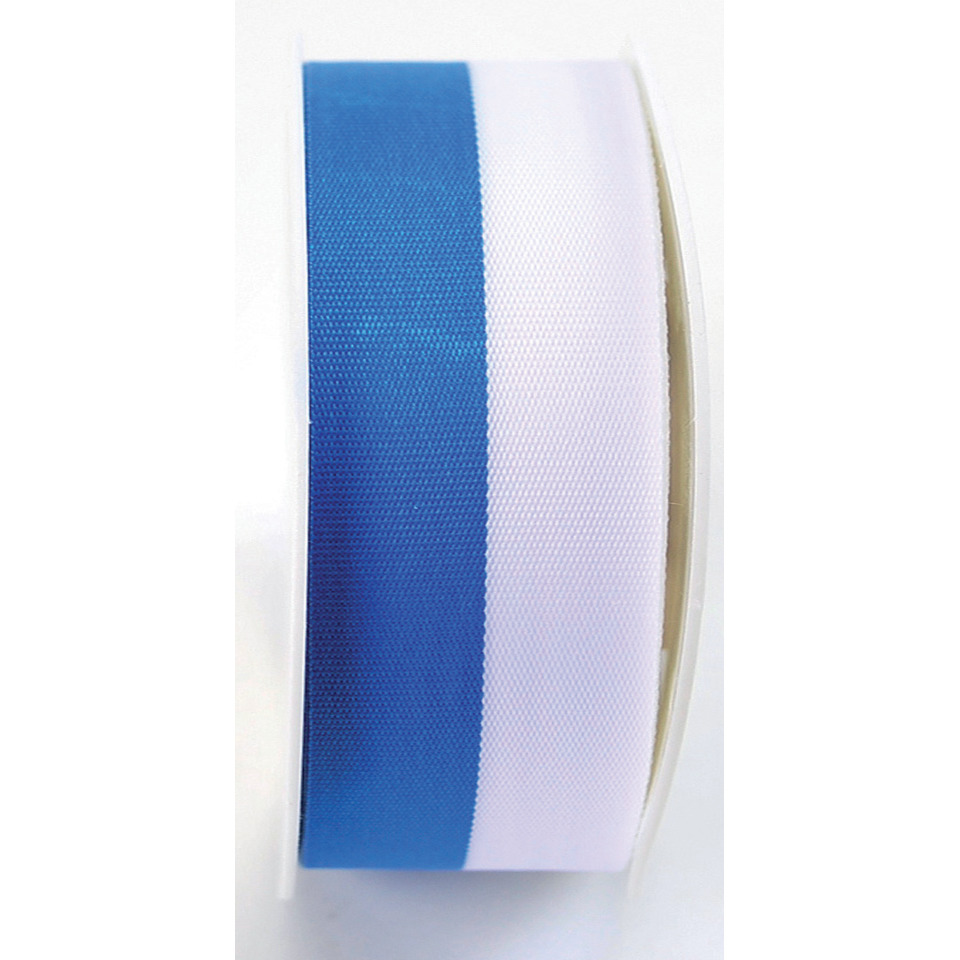 Zier Acetatband - 25 mm x 25 m, blau/weiß