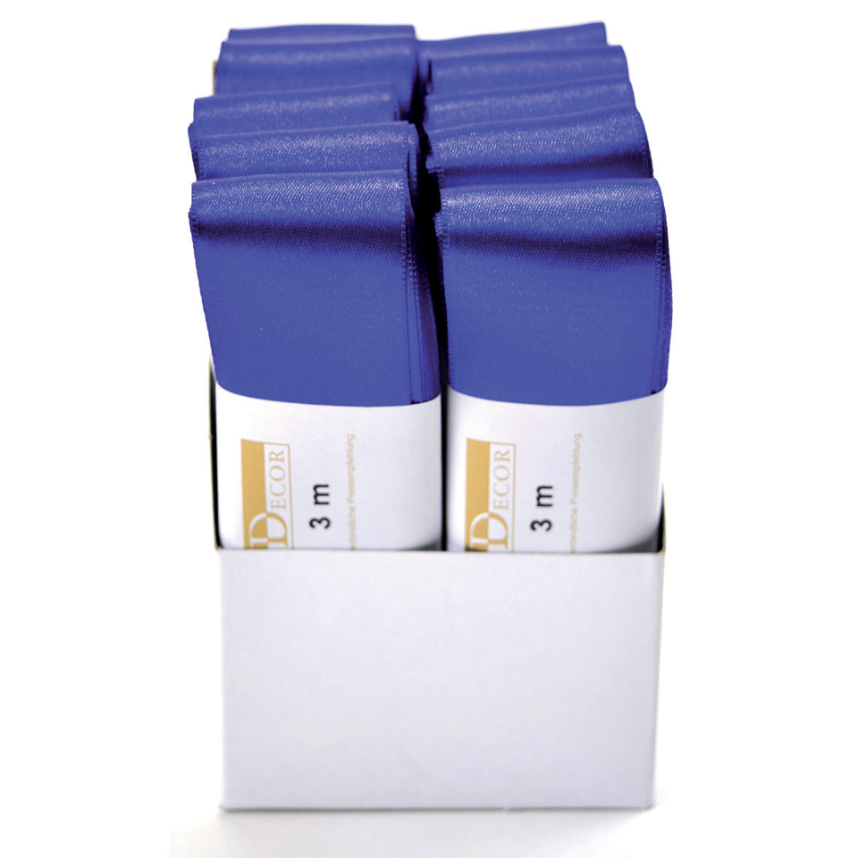 Doppelsatinband - 40 mm x 3 m, blau