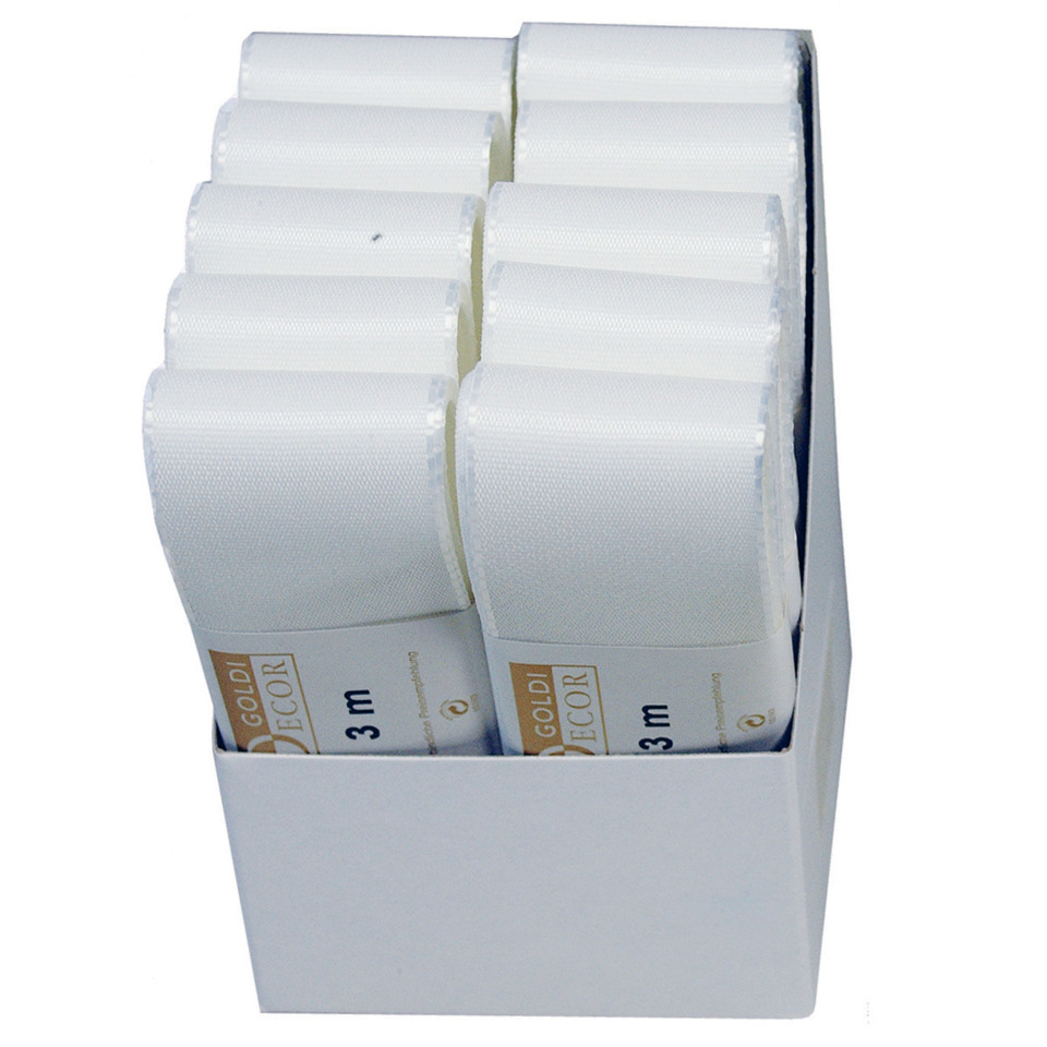 Basic Taftband - 40 mm x 3 m, weiß