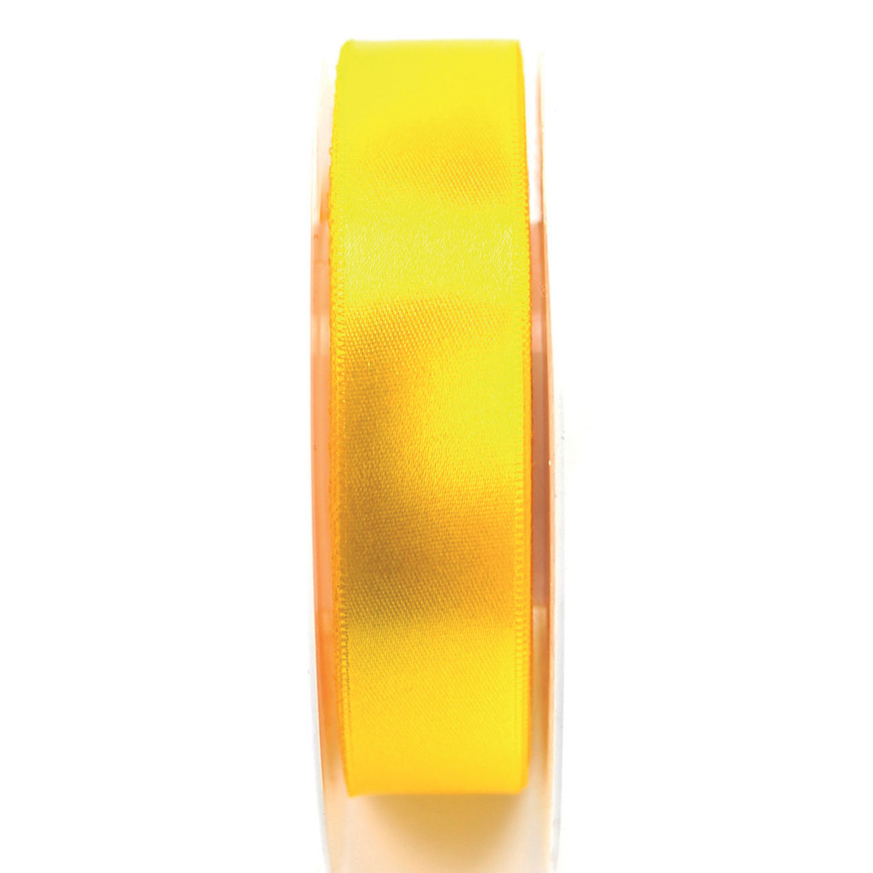 Doppelsatinband - 25 mm x 25 m, gelb