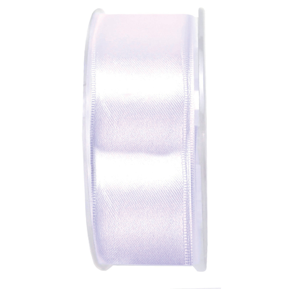 Doppelsatinband - 40 mm x 25 m, weiß