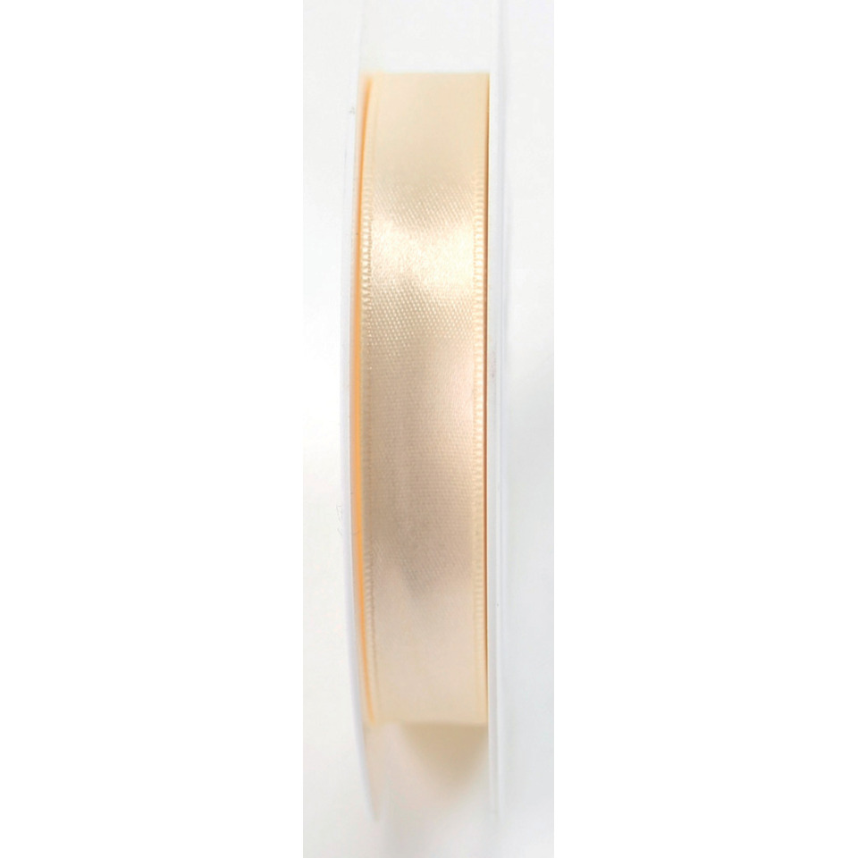 Doppelsatinband - 15 mm x 25 m, creme