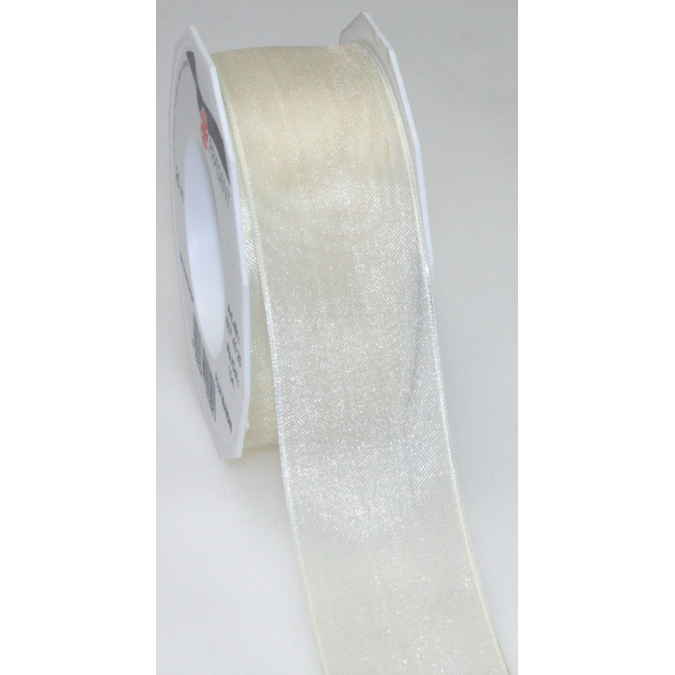 Organzaband DK - 40 mm x 25 m, creme