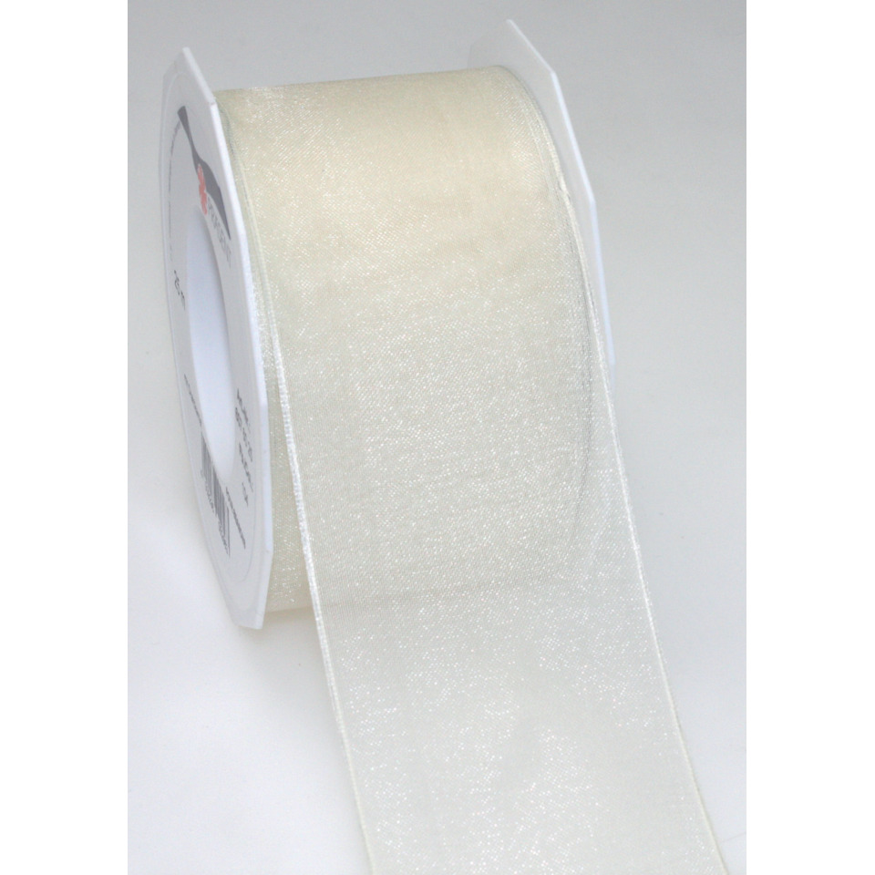 Organzaband DK - 60 mm x 25 m, creme