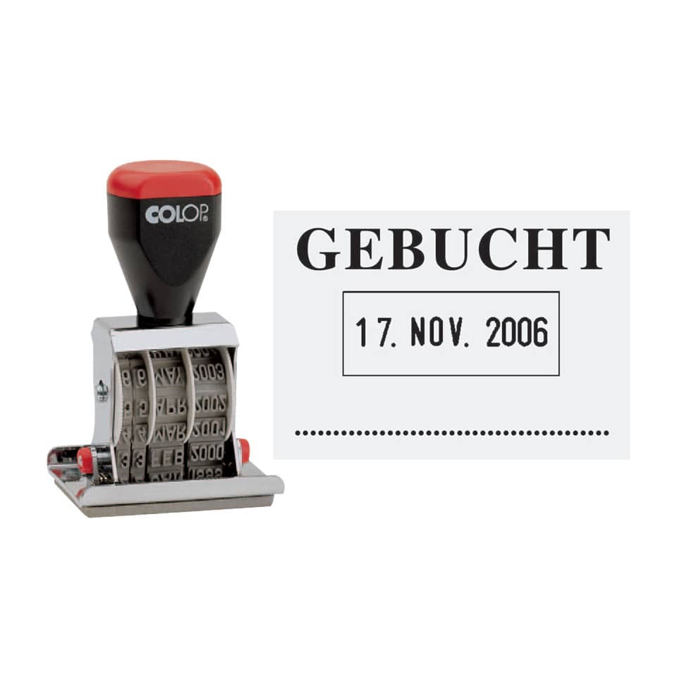 Datum-Plattenstempel - GEBUCHT + 4 mm Datum