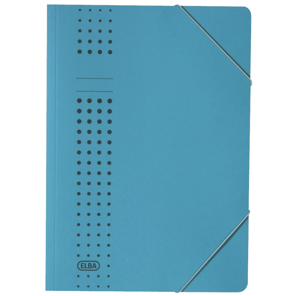 Eckspanner chic A4, für ca. 150 DIN A4-Blätter, mit Eckspannergummi, aus 320 g/m² Karton (RC), blau