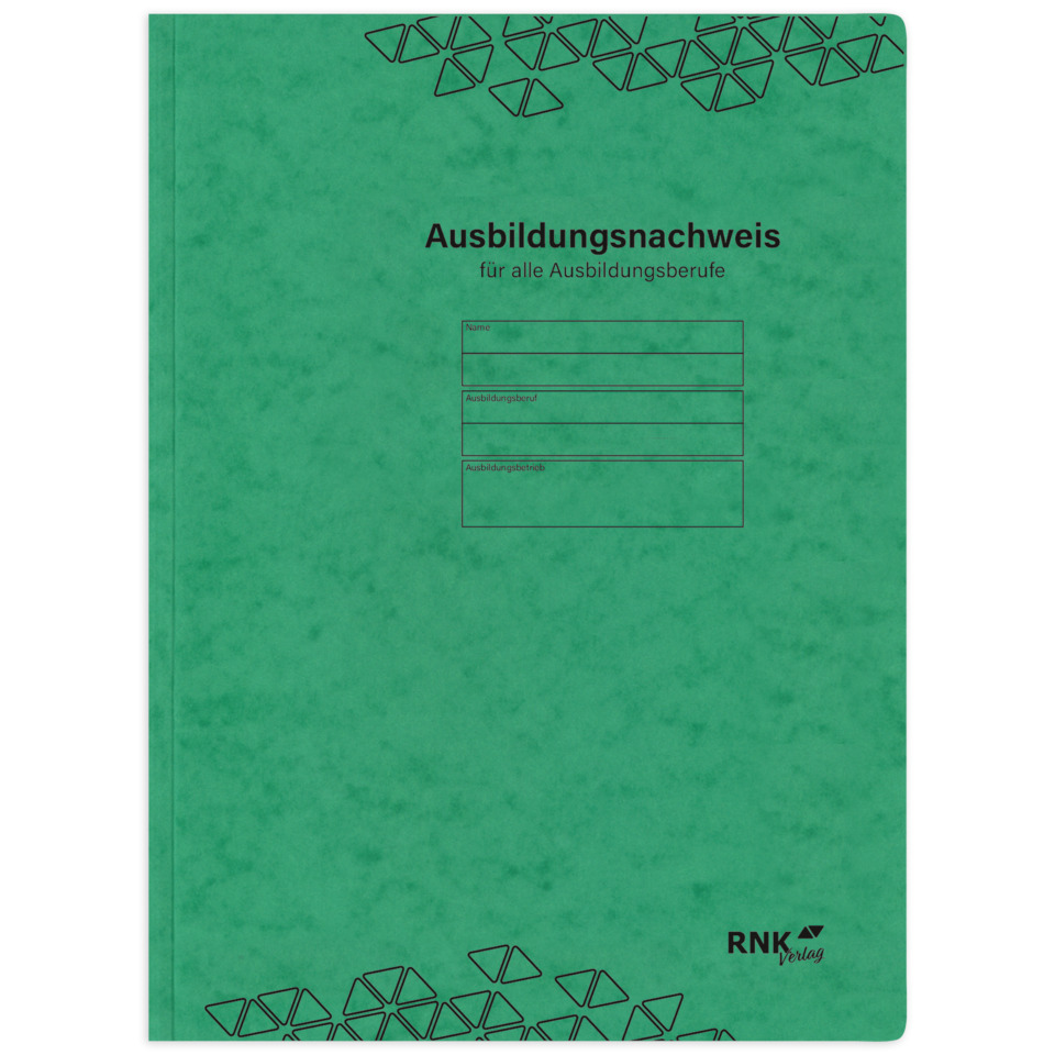 Ausbildungsnachweis-Hefter, 390g/qm Spezialkarton, grün