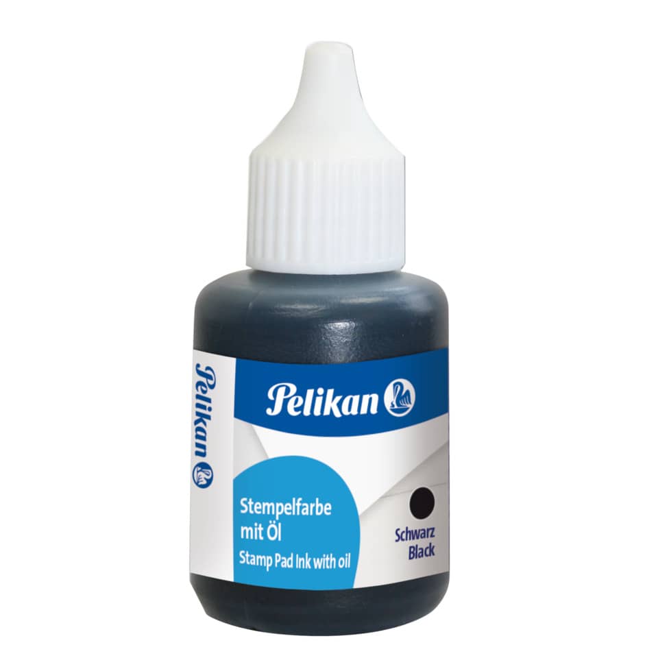 Stempelfarbe 4 - mit Öl, 30 ml, schwarz Kunststoff-Behälter mit Spritzdüse