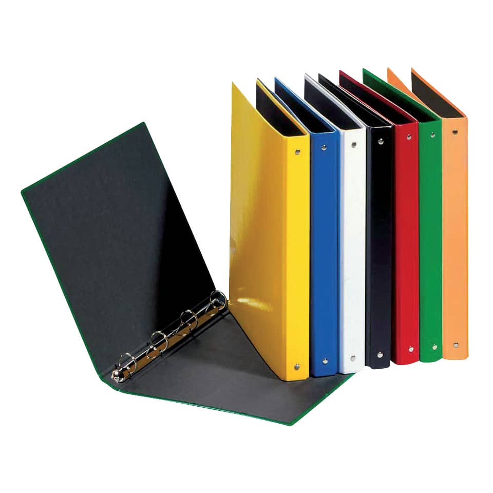 Ringbuch Basic Colours - A5, 4-Ring, Ring-Ø 25mm, farbig sortiert, 12 Stück